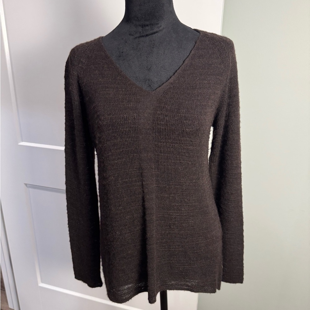 Eileen Fisher Dark Brown Knit Sweater size small